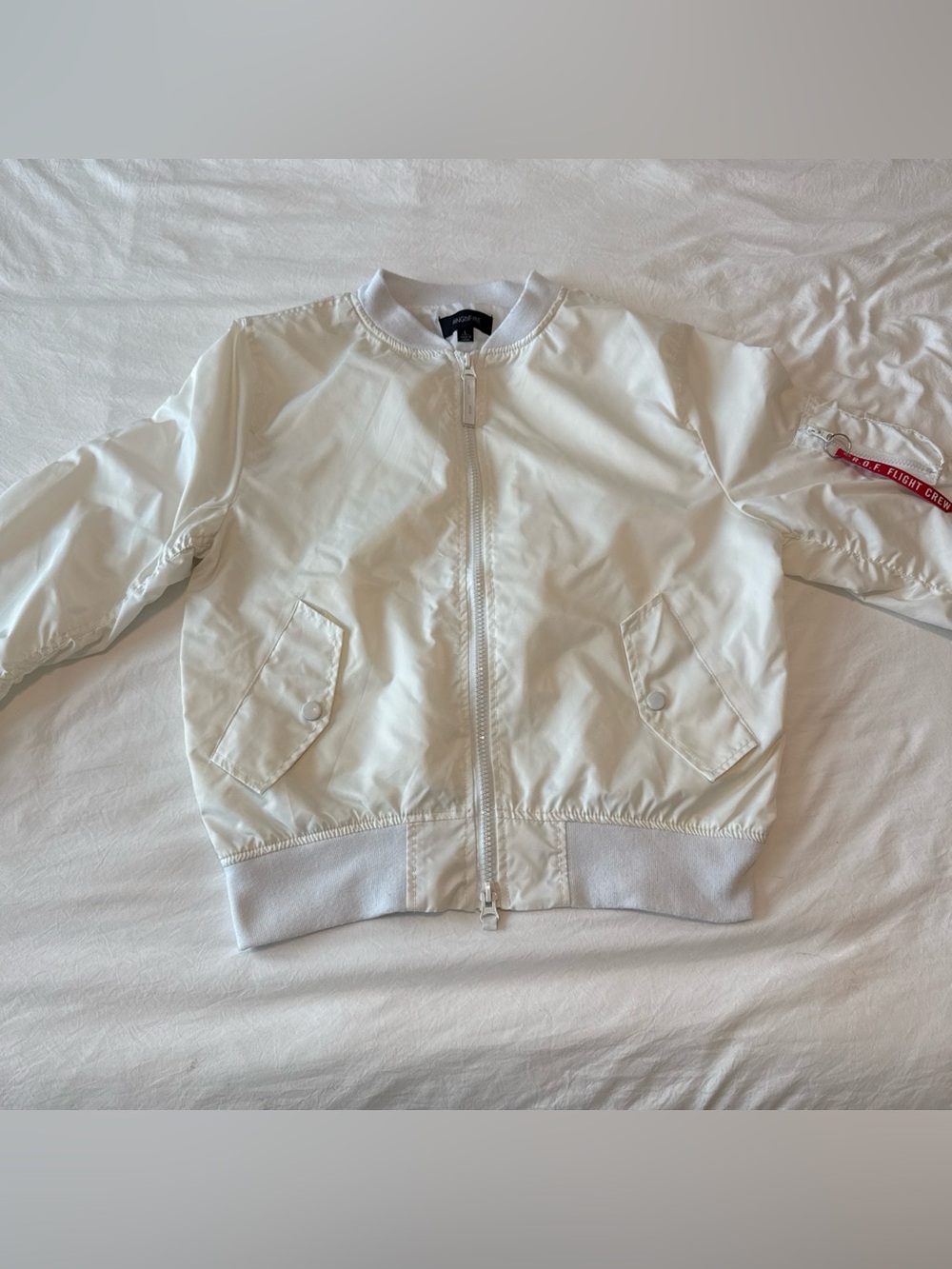 Ring of Fire White Flight Bomber Jacket